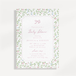 Convite de Chuvada de Bebê Floral Cottagecore
