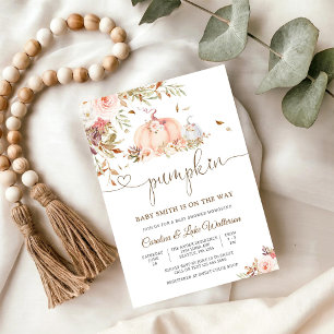 Convite de Chuvada de Bebê Floral de Abóbora