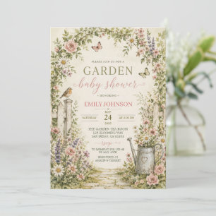Convite de Chuvada de Bebê Floral de Jardim