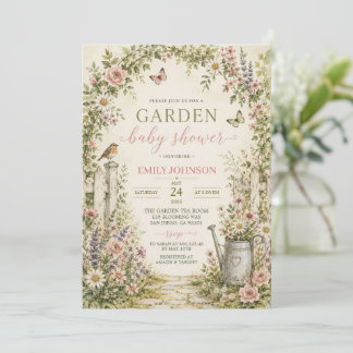 Convite de Chuvada de Bebê Floral de Jardim