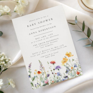 Convite de Chuvada de Bebê Floral em Aquarela Vibr