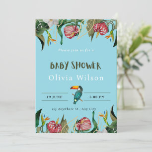 Convite de Chuvada de Bebê Floral Fofo Bege