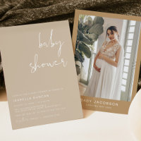Convite de Chuvada de Bebê INDIE Boho Tons Terroso