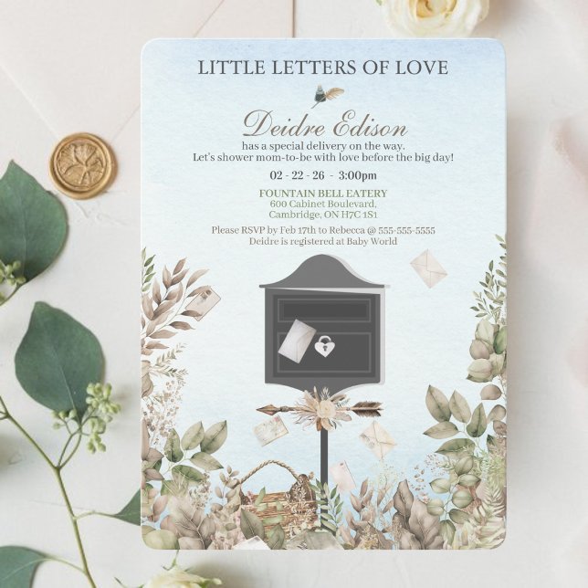 Convite de Chuvada de Bebê Little Letters Of Love (Criador carregado)