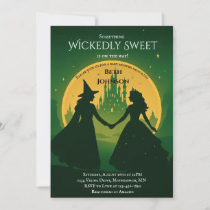 Convite de Chuvada de Bebê Malvada   Elphaba & Gli