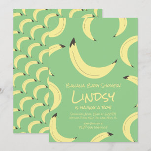 Convite de Chuvada de Bebê Menino Verde Banana Fof