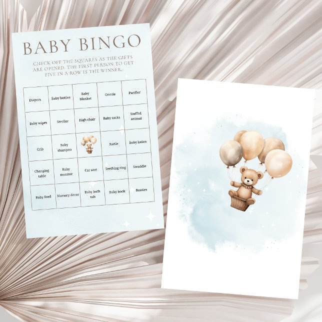 Convite de Chuvada de Bebê Neutro Mal Posso Espera (Bearly Wait Baby Shower Baby Bingo card)