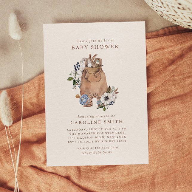 Convite de Chuvada de Bebê para Berçário Boho Neut (Criador carregado)