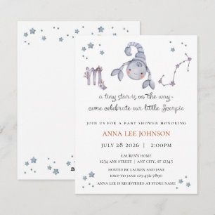 Convite de Chuvada de Bebê para Escorpião Zodíaco