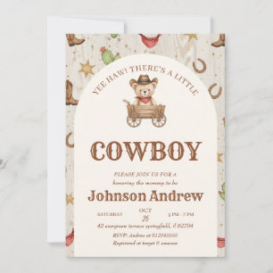 Convite de Chuvada de Bebê Personalizado de Cowboy