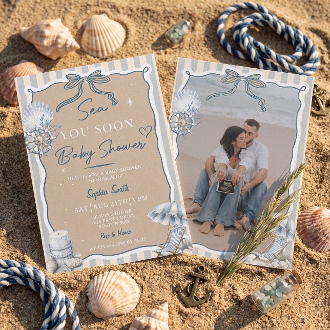 Convite de Chuvada de Bebê Personalizado Sea You S (Criador carregado)