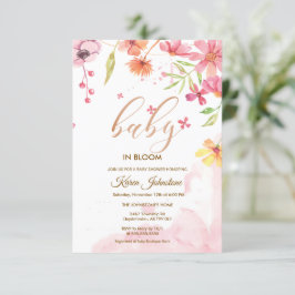 Convite de Chuvada de Bebê Quadro de Flores Silves