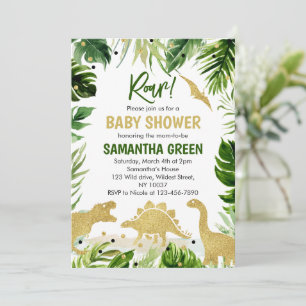 Convite de Chuvade Bebê Dinossauro