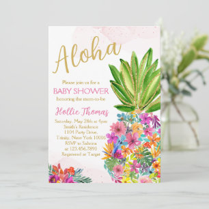 Convite de Chuveiro de Bebê Aloha