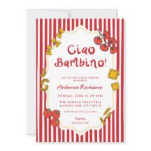 Convite de Chuveiro de Bebê Ciao Bambino Massas It