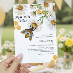Convite de Chuveiro de Bebê de Honey Bee Mama para