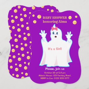 Convite de Chuveiro de Bebê Fantasma Adorável