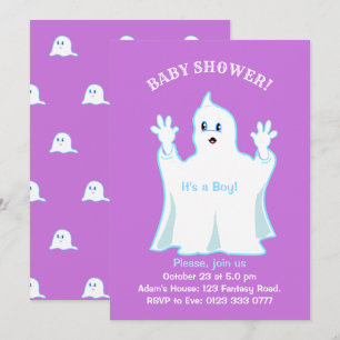 Convite de Chuveiro de Bebê Fantasma Fofo