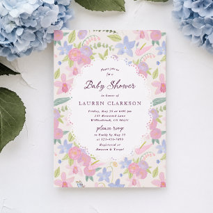 Convite de Chuveiro de Bebê Floral Pastel Capricho