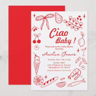 Convite de Chuveiro de Bebê Italiano Ciao Baby Des