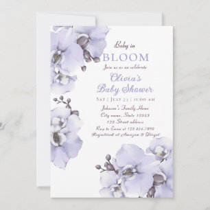 Convite de Chuveiro de Bebê Orquídea Lavanda Elega