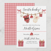 Convite de Chuveiro de Bebê Papai Noel