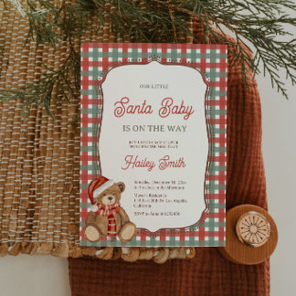 Convite de Chuveiro de Bebê Papai Noel Tema de Nat