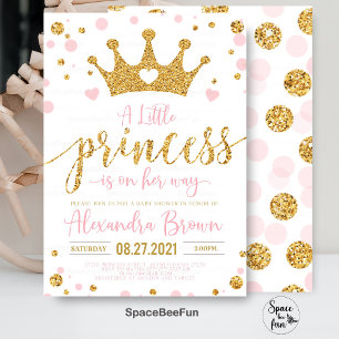 Convite de Chuveiro de Bebê Princesa, Pequena Prin