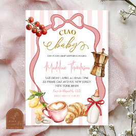Convite de Chuveiro de Bebê Rosa Blush Coquette Li