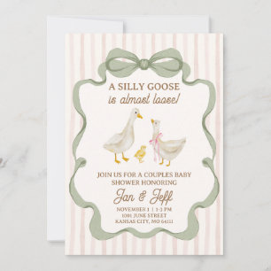 Convite de Chuveiro de Bebê Silly Goose com Faixa 