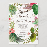 Convite de chuveiro de Cactus Suculentas