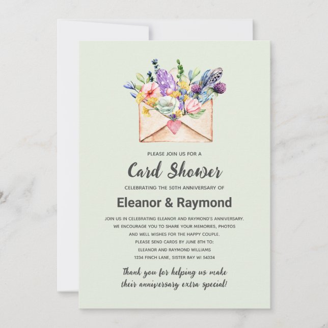 Convite de Chuveiro de Cartão de Aniversário de Fo (Frente)