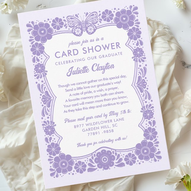 Convite de Chuveiro de Cartão de Formatura de Flor (Criador carregado)