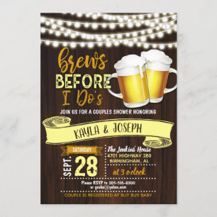 Convite de Chuveiro de Casais Brews Before I Do's