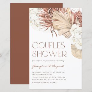 Convite de Chuveiro de Casais com Orquídeas Boho e