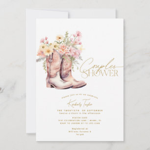 Convite de Chuveiro de Casais Cowgirl Flores Flora