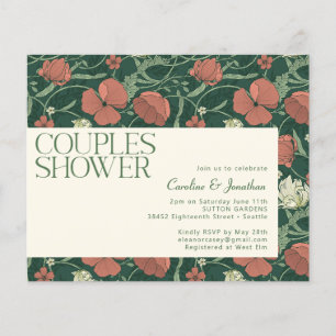Convite de Chuveiro de Casais Floral Verde Rústico
