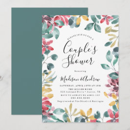 Convite de Chuveiro de Casal Flores Elegantes