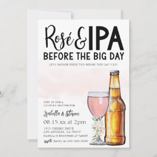 Convite de Chuveiro de Casal Rosé e IPA