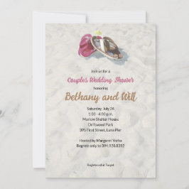 Convite de Chuveiro de Chinelos na Praia