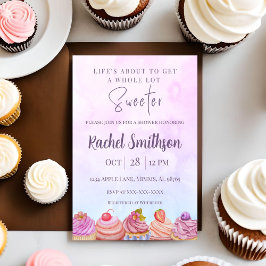 Convite de Chuveiro de Cupcake Pastel
