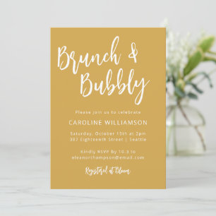 Convite de Chuveiro de Espuma de Brunch de Letra M