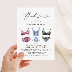 Convite de Chuveiro de Lingerie Francesa Ooh La La