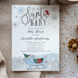 Convite de Chuveiro de Natal Santa Baby