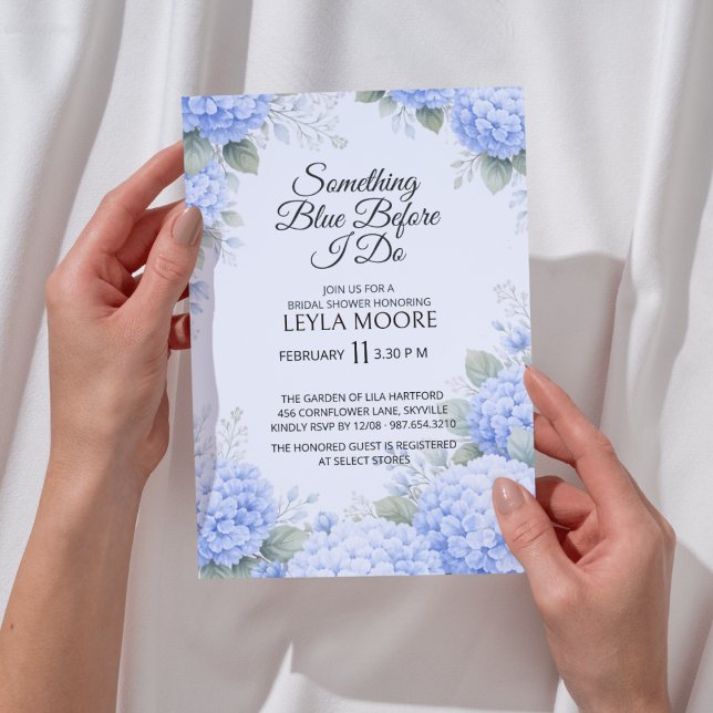 Convite de Chuveiro de Noiva Algo Azul (Something Blue Bridal Shower Invitation
)