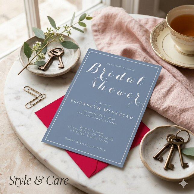 Convite de Chuveiro de Noiva - Belo & Elegante (Bridal Shower Invitation - Beautiful & Elegant)