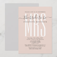 Convite de Chuveiro de Noiva Blush Script
