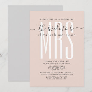 Convite de Chuveiro de Noiva Blush Script