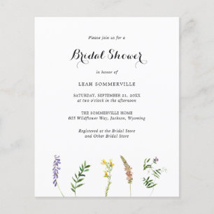 Convite de Chuveiro de Noiva Boho Wildflower Orçam