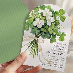 Convite de Chuveiro de Noiva Bouquet de Trevo